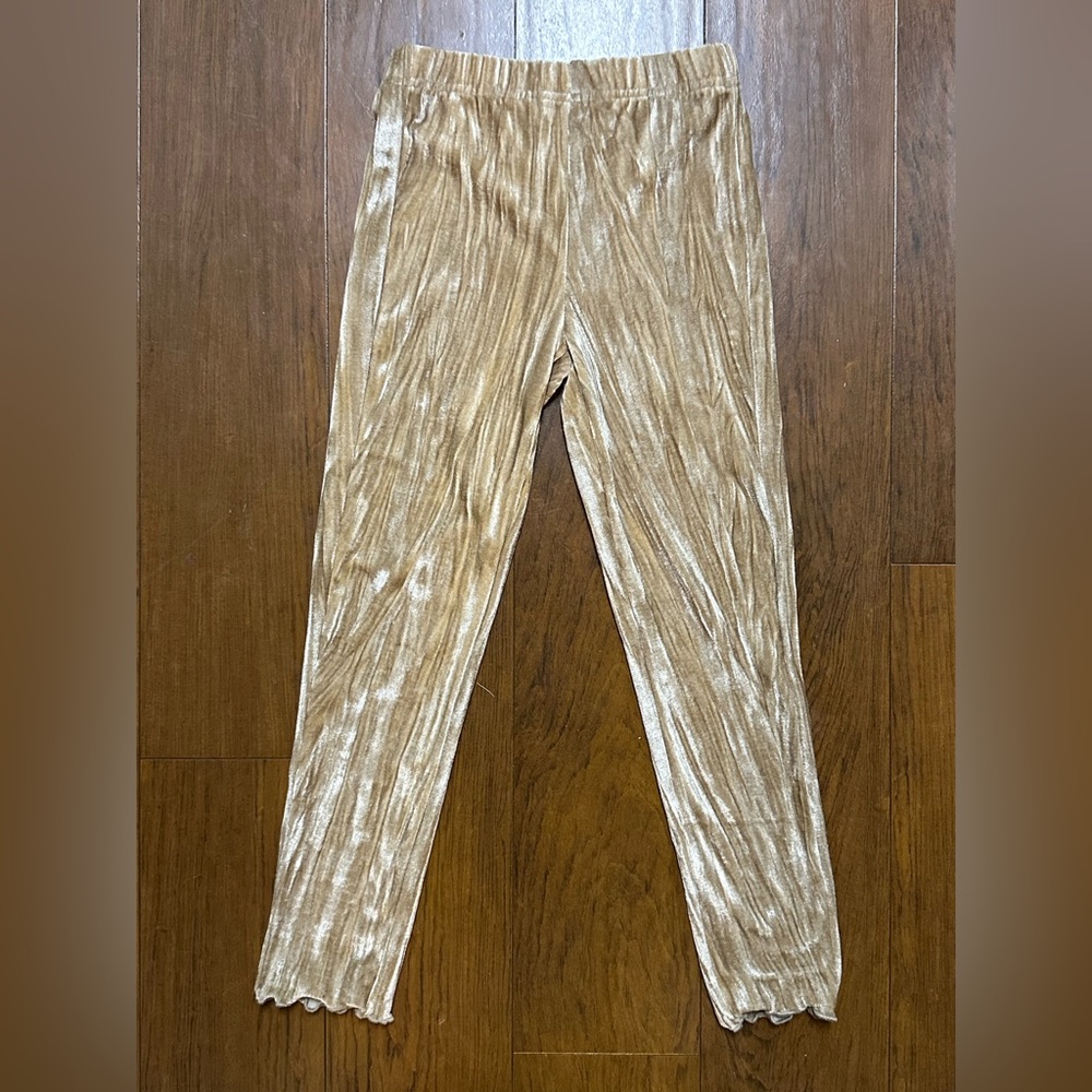 Girls JoyFolie Velvet Champagne Legging Pants